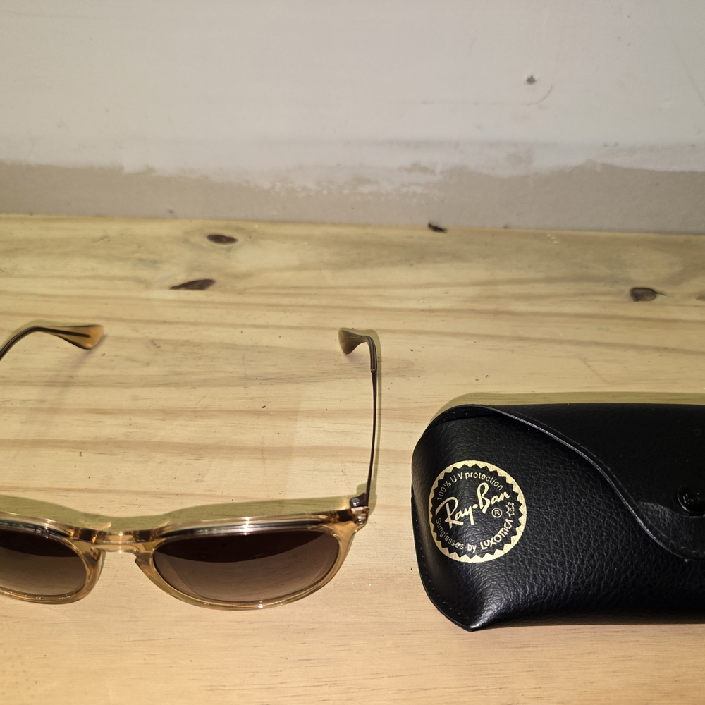 Ray-Ban Men’s Amber Clear Frame Sunglasses with Brown Lenses